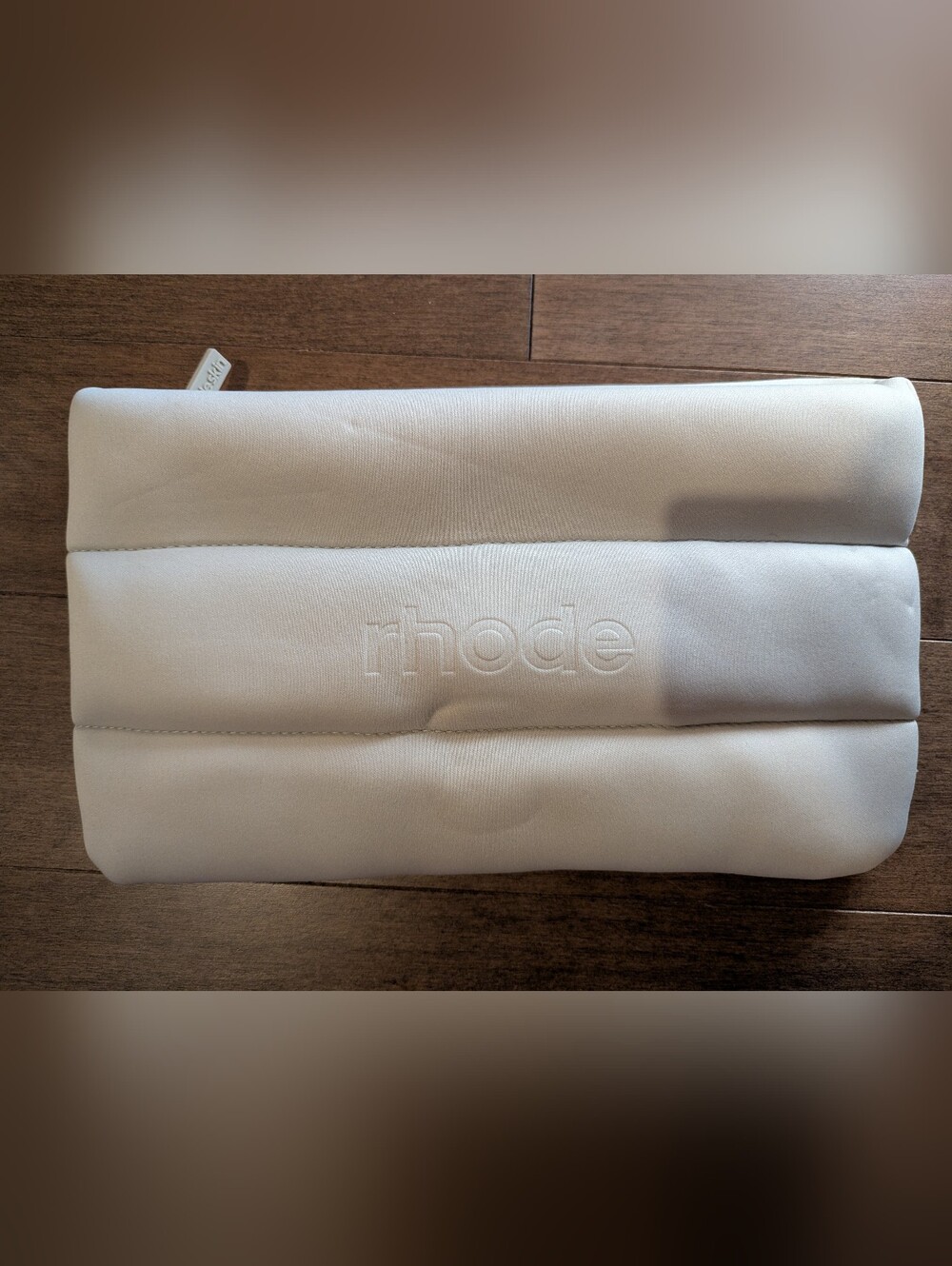 Rhode Skin Quilted Puffer Makeup Pouch Bag Ivory Cream Zip New